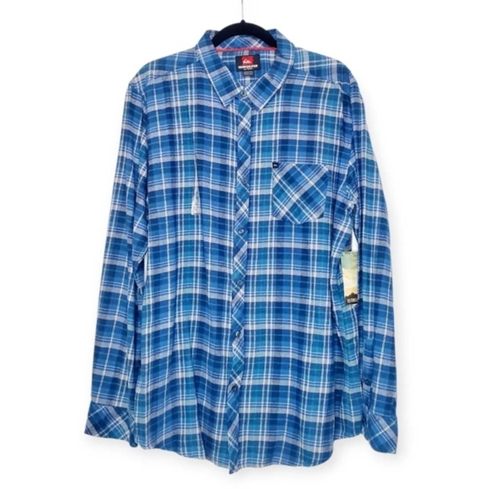 NWT Quiksilver Plaid Blue Shirt